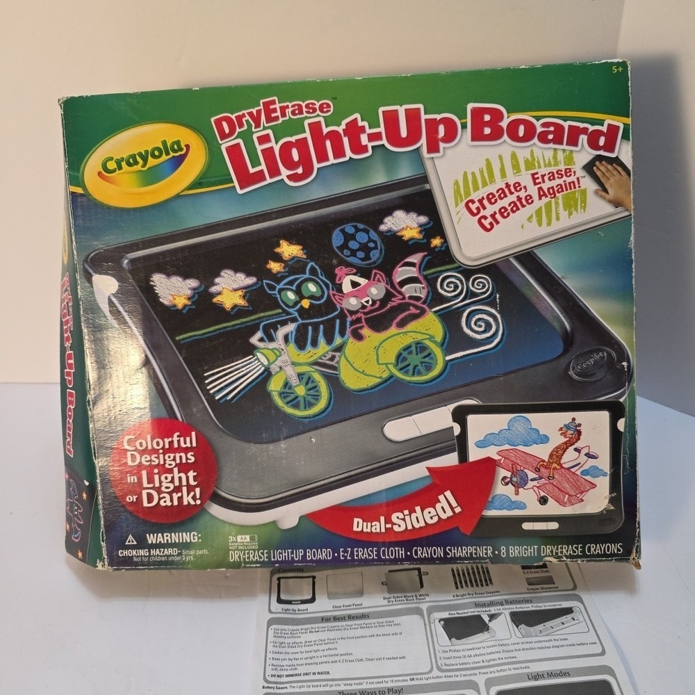 Dry Erase Light-Up Board • Crayola • NiB • No Crayons • Dual Sided Drawing